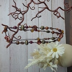 Long Brown Beaded Necklace